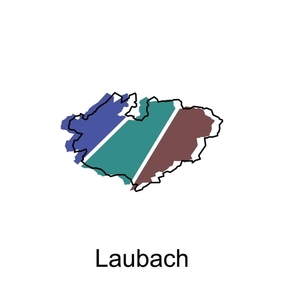 laubach ville de Allemagne carte vecteur illustration, vecteur modèle avec contour graphique esquisser style sur blanc Contexte