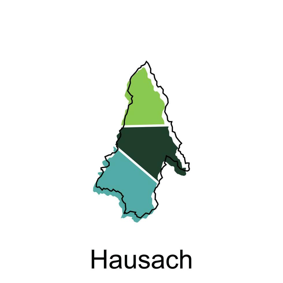 hausach ville carte illustration. simplifié carte de Allemagne pays vecteur conception modèle
