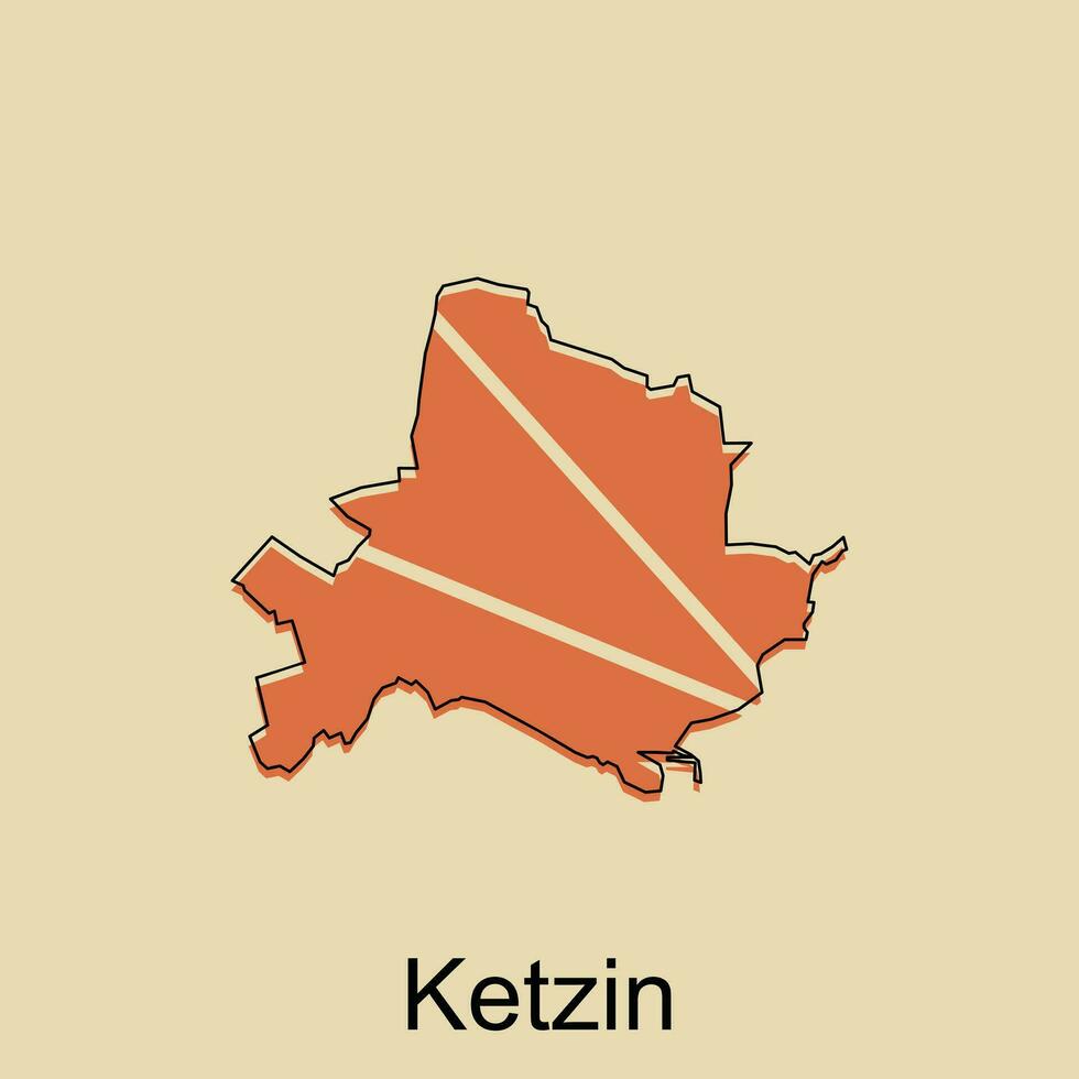 ketzine ville carte illustration. simplifié carte de Allemagne pays vecteur conception modèle
