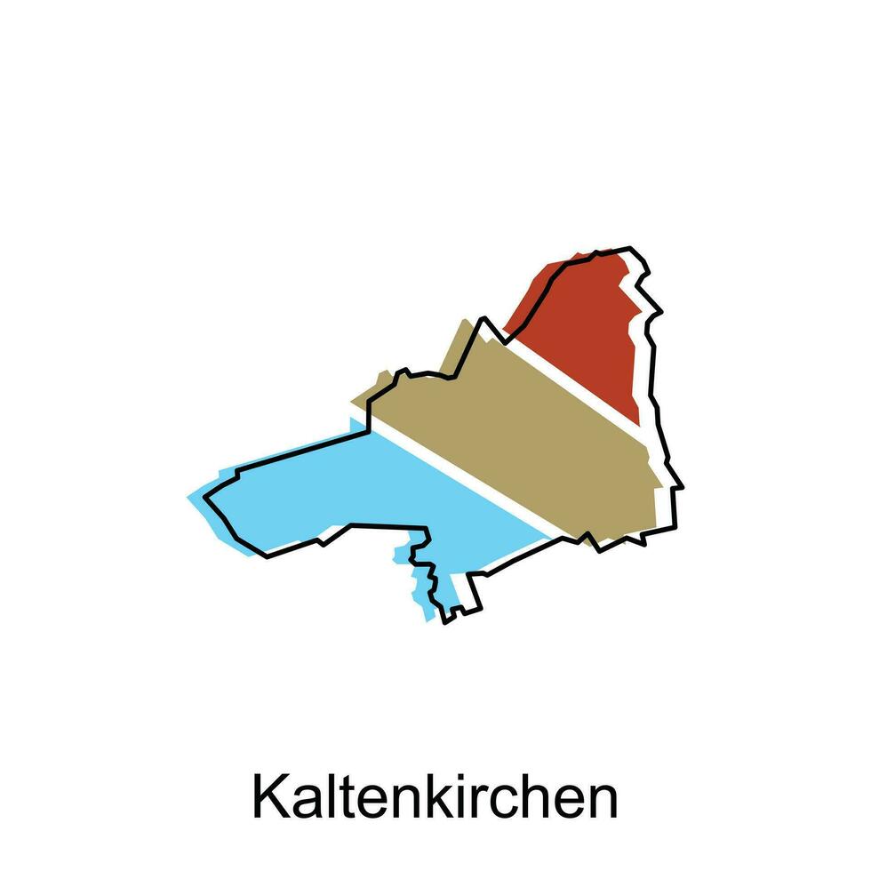 kaltenkirchen ville carte illustration conception, monde carte international vecteur modèle coloré avec contour graphique