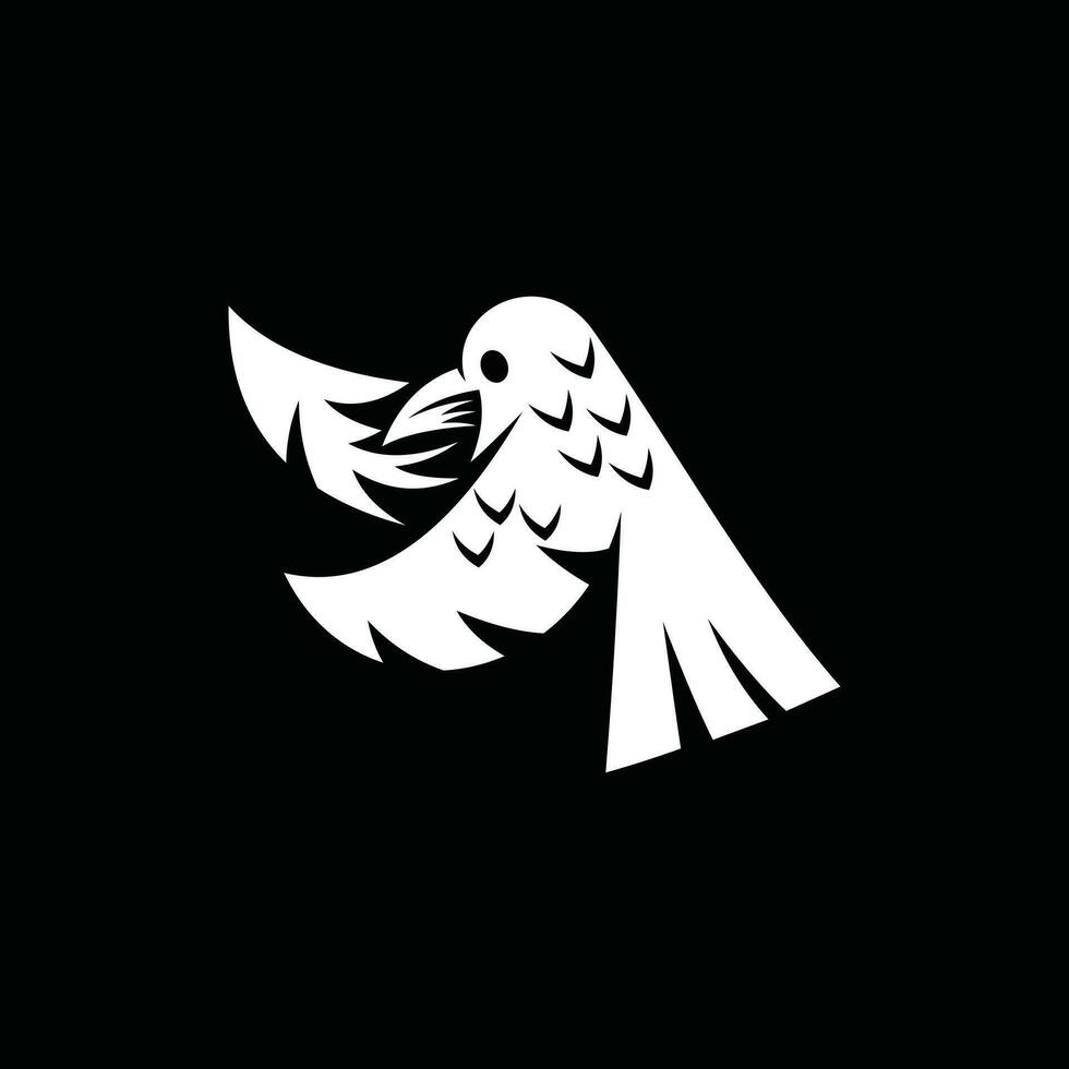 animal corbeau oiseau en volant logo conception vecteur modèle