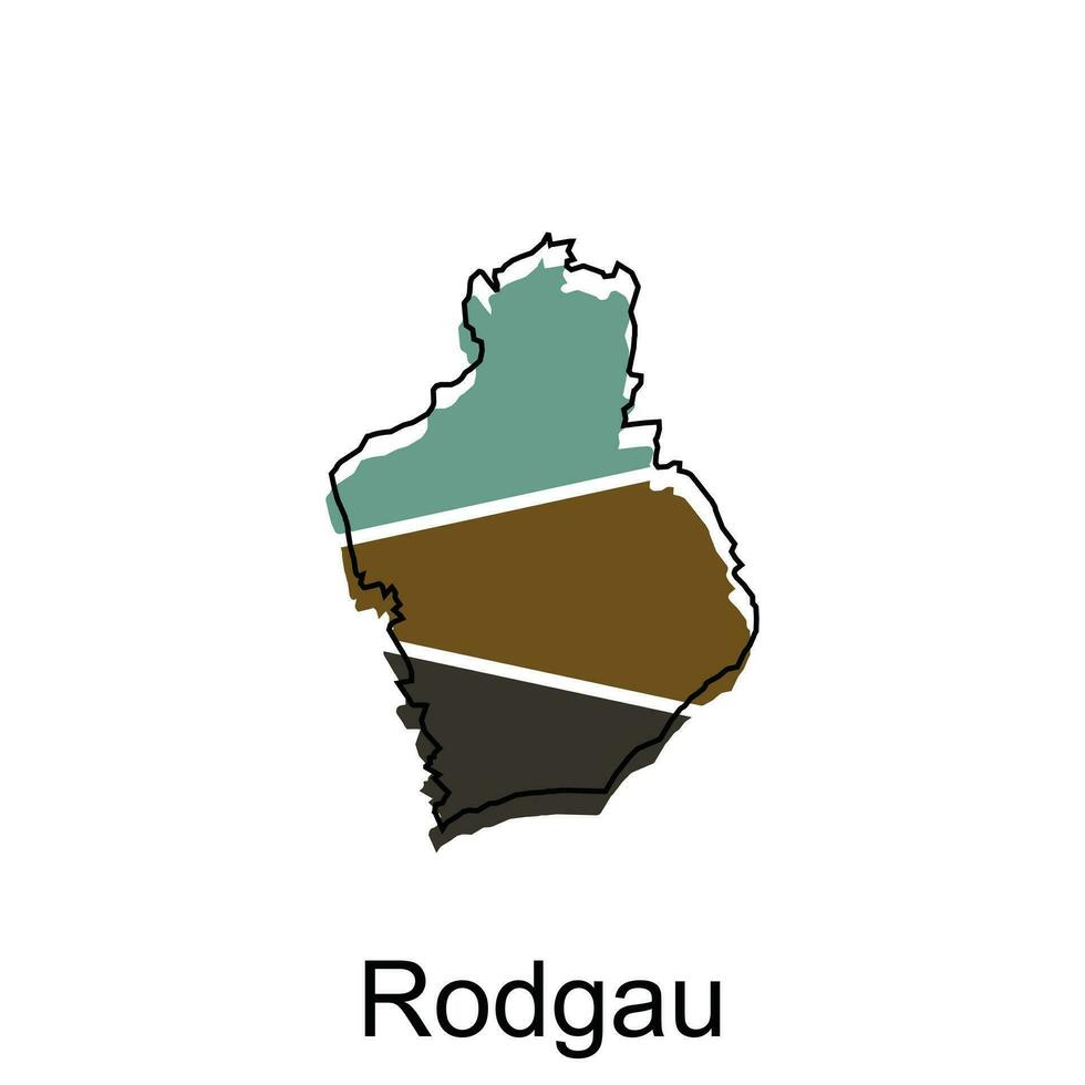 carte de Rodgau moderne avec contour style vecteur conception, monde carte international vecteur modèle