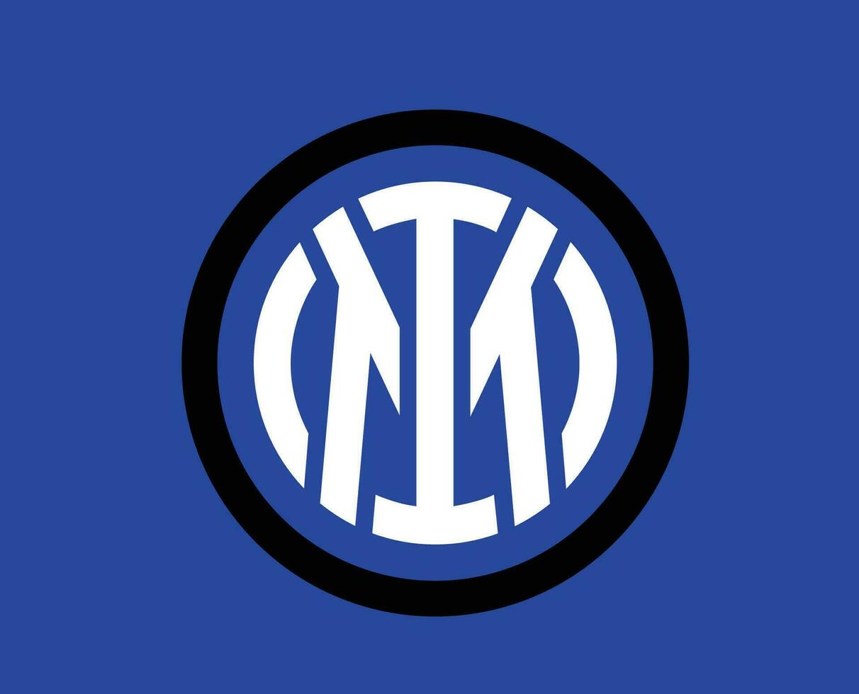 Inter Milan club logo symbole série une Football calcio Italie abstrait conception vecteur illustration avec bleu Contexte