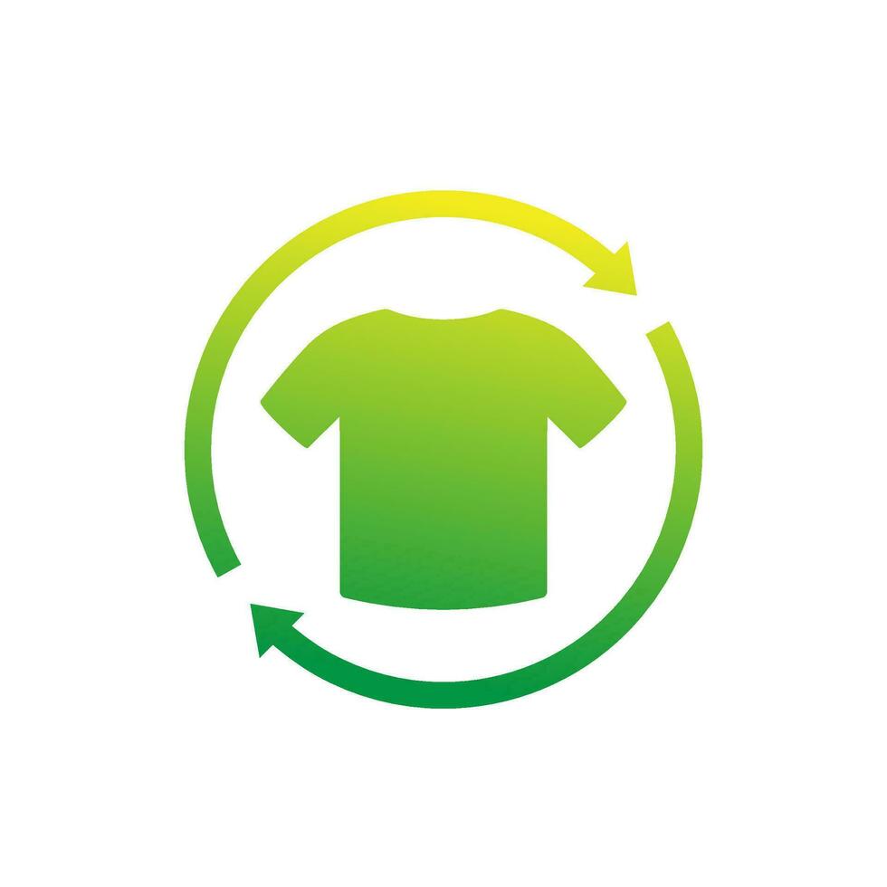 recyclage vêtements icône avec une T-shirt vecteur
