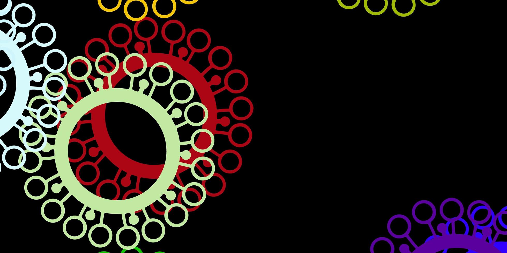 modèle vectoriel multicolore foncé avec des signes de grippe.