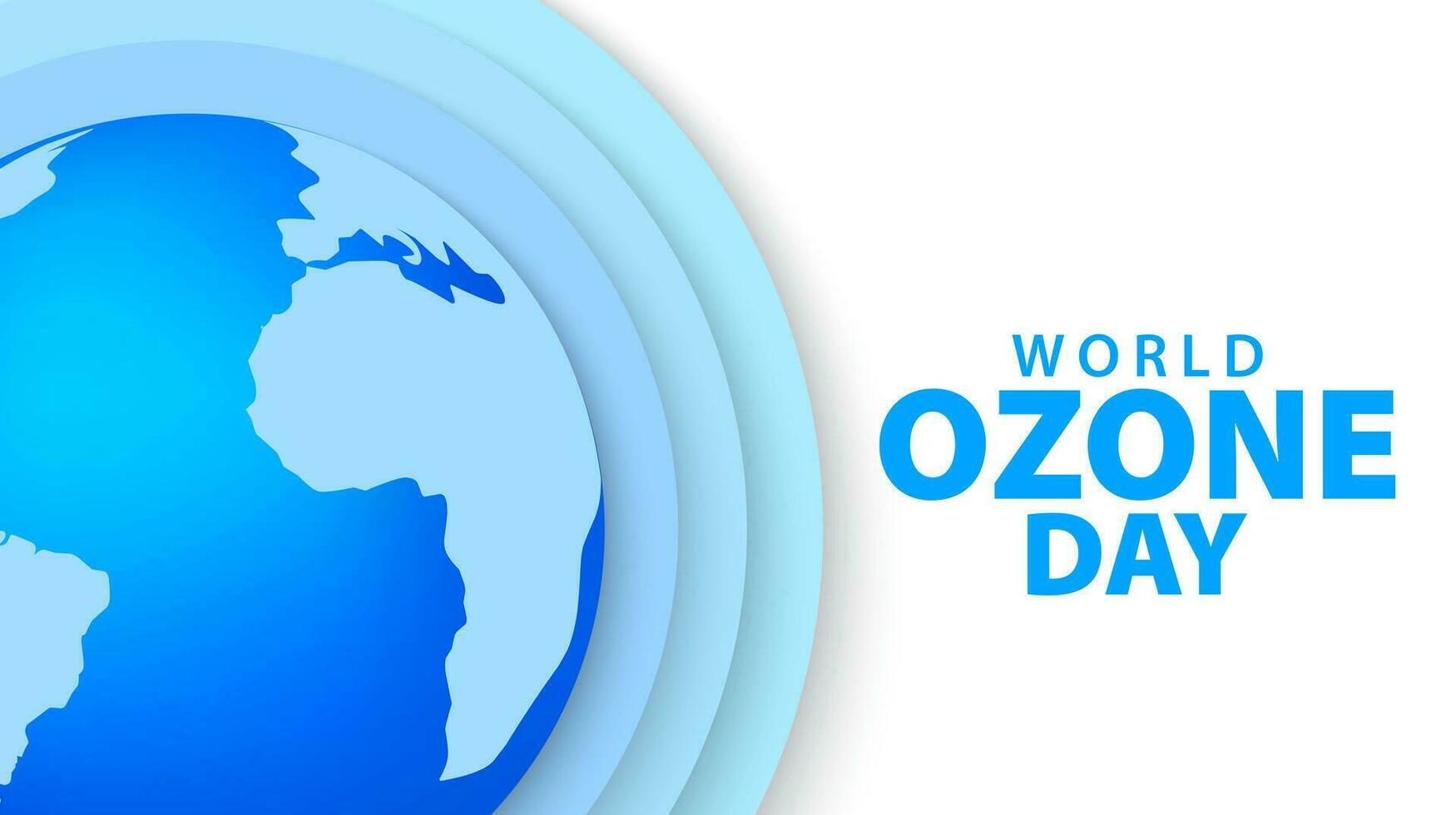 monde ozone journée concept Contexte avec monde globe. ozone journée papier Couper conception. vecteur illustration