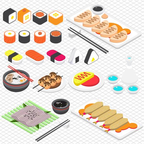 illustration du concept de cuisine japonaise graphique info vecteur