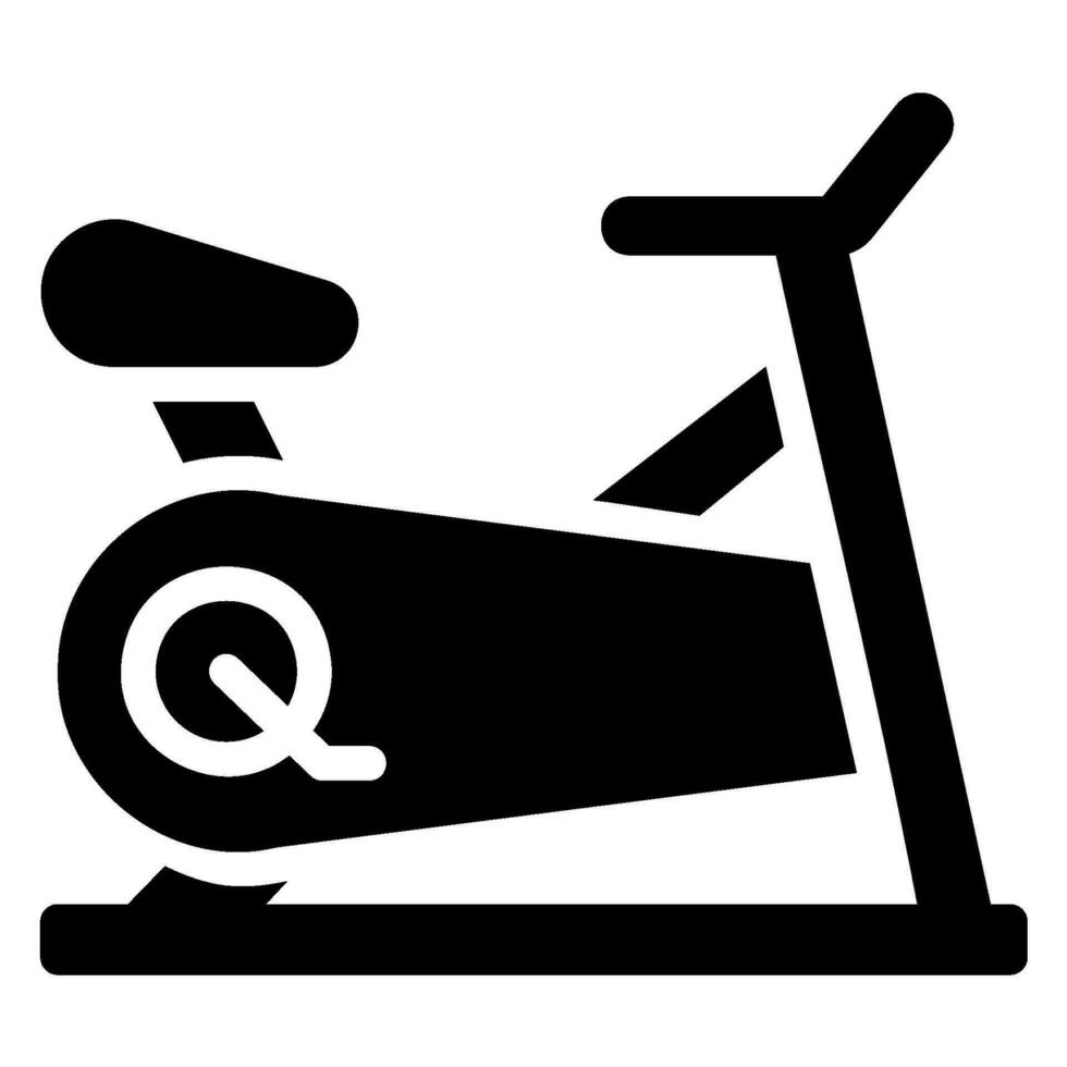 Stationnaire bicyclette glyphe icône vecteur