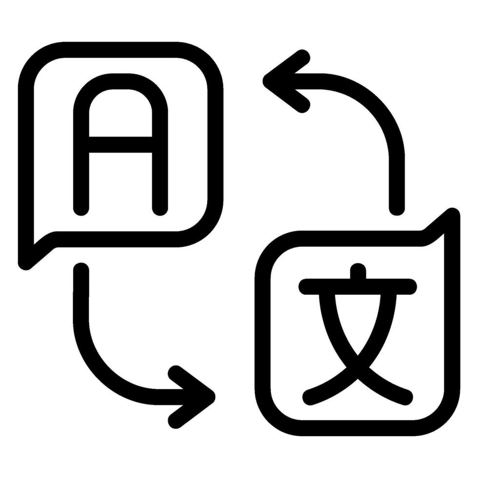 icône de la ligne de traduction vecteur