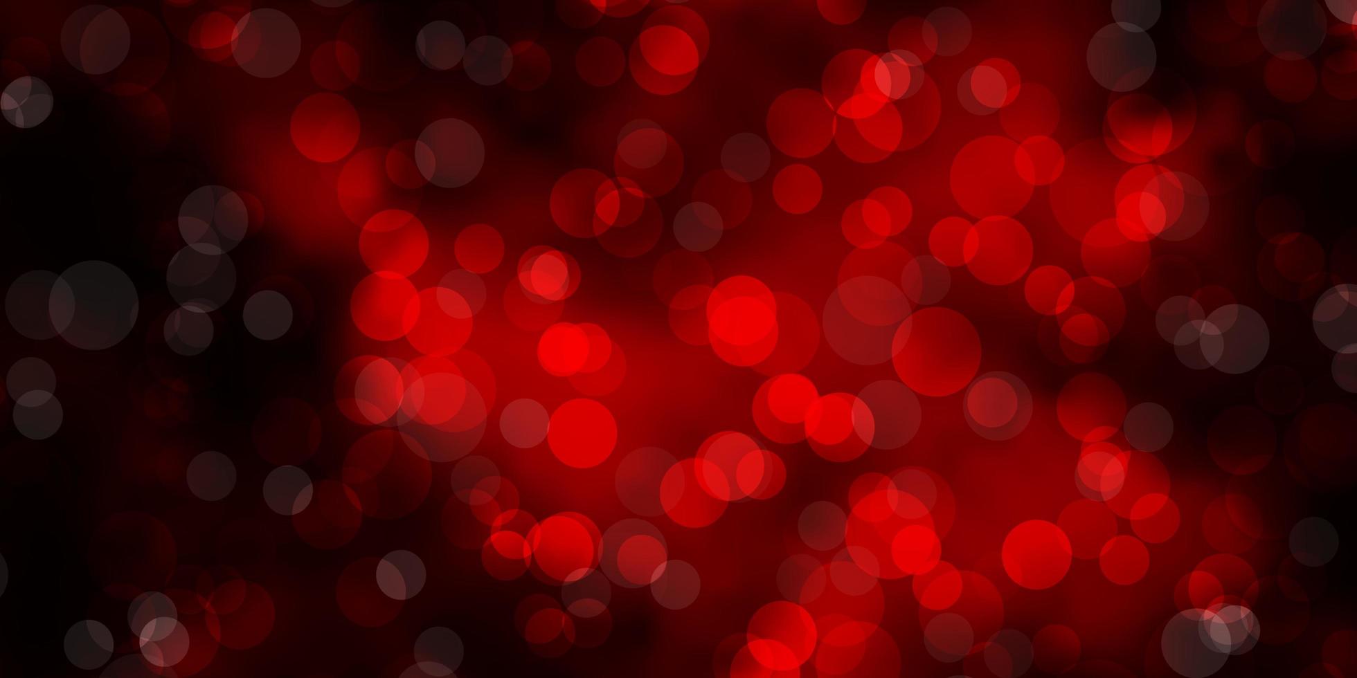 fond de vecteur rouge foncé avec des cercles. illustration abstraite de paillettes avec des gouttes colorées. modèle pour les sites Web, les pages de destination.