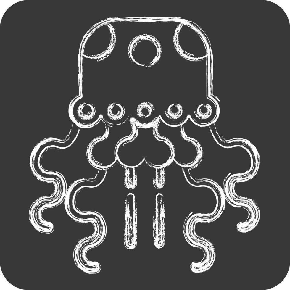 icône méduse. en relation à Alaska symbole. craie style. Facile conception modifiable. Facile illustration vecteur