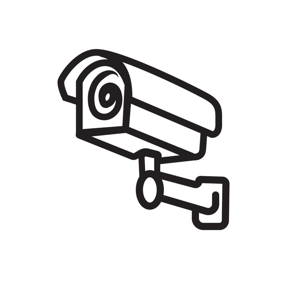 Sécurité caméra. vidéosurveillance surveillance système. surveillance, garde équipement, cambriolage ou vol la prévention. vecteur illustration isolé sur blanc Contexte. modifiable accident vasculaire cérébral.