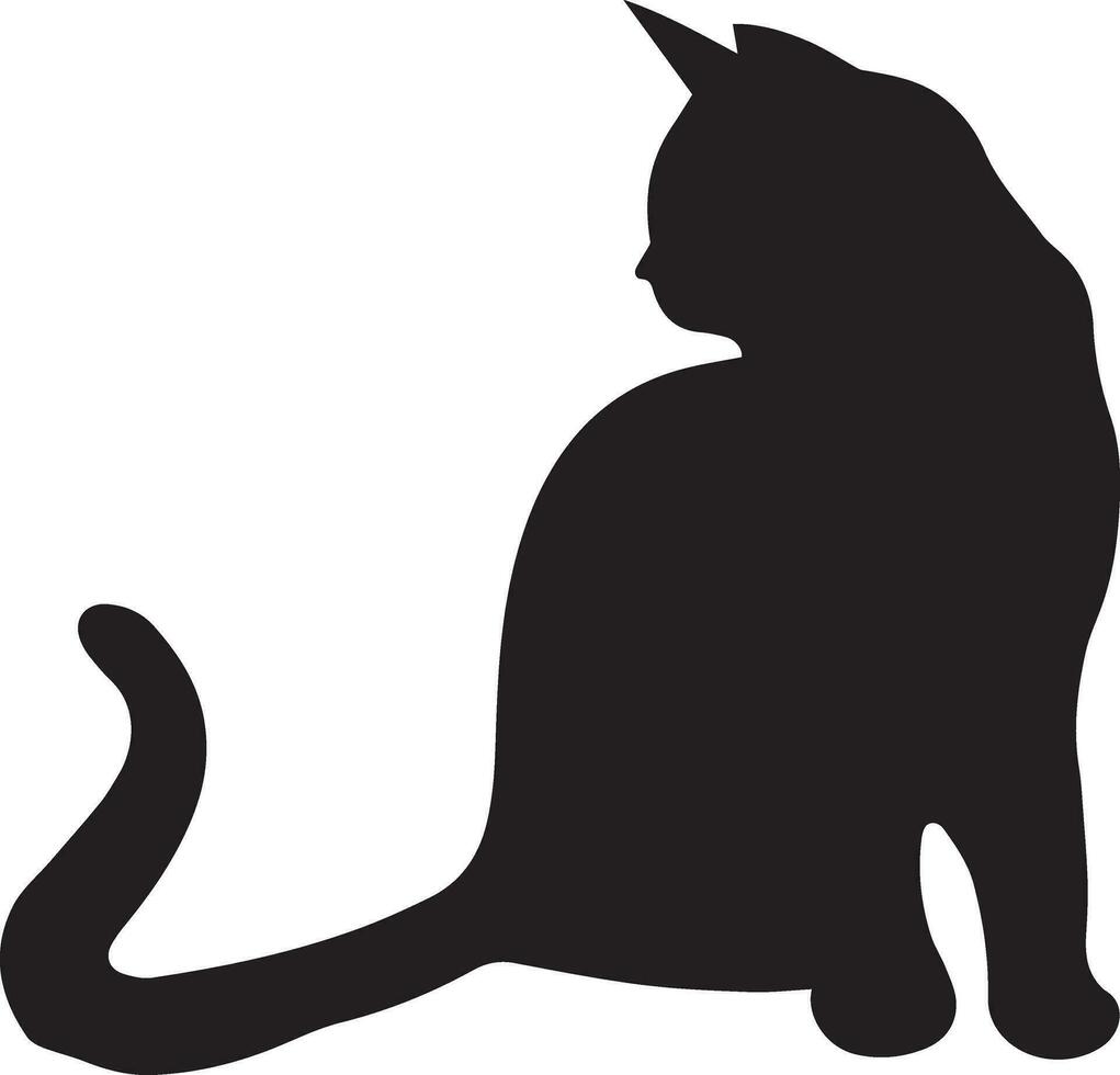 chat vecteur silhouette illustration noir Couleur