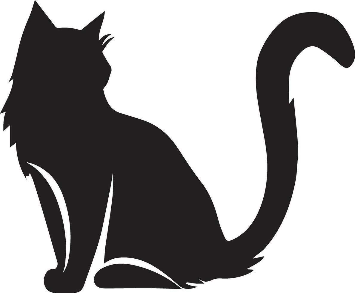 chat vecteur silhouette illustration noir Couleur