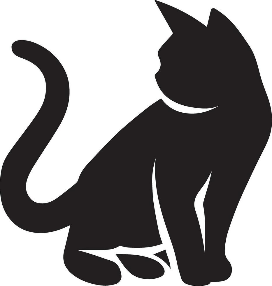 chat vecteur silhouette illustration noir Couleur