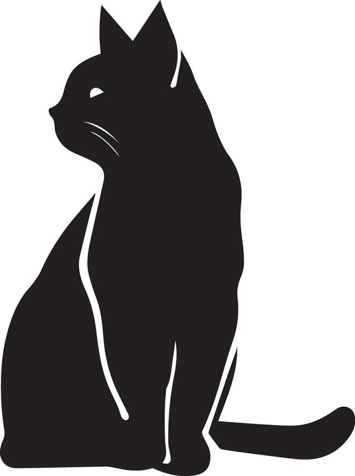 chat vecteur silhouette illustration noir Couleur