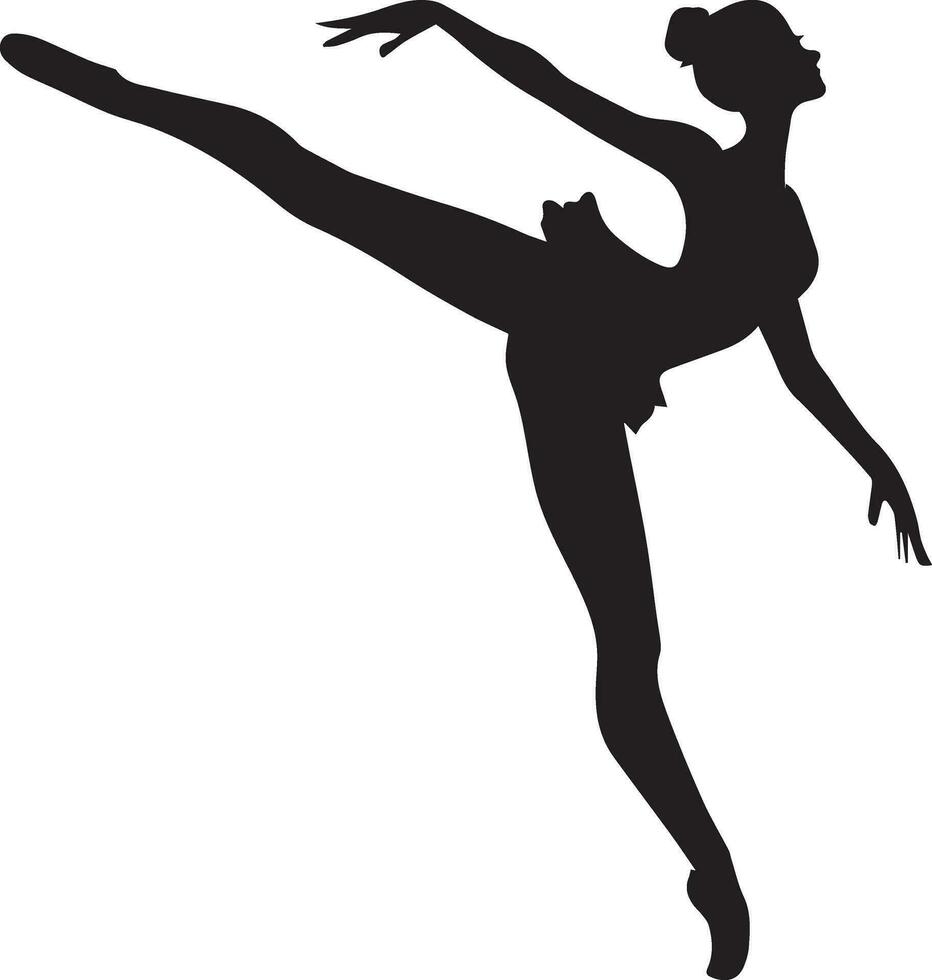 ballerine femelle souple pose vecteur silhouette