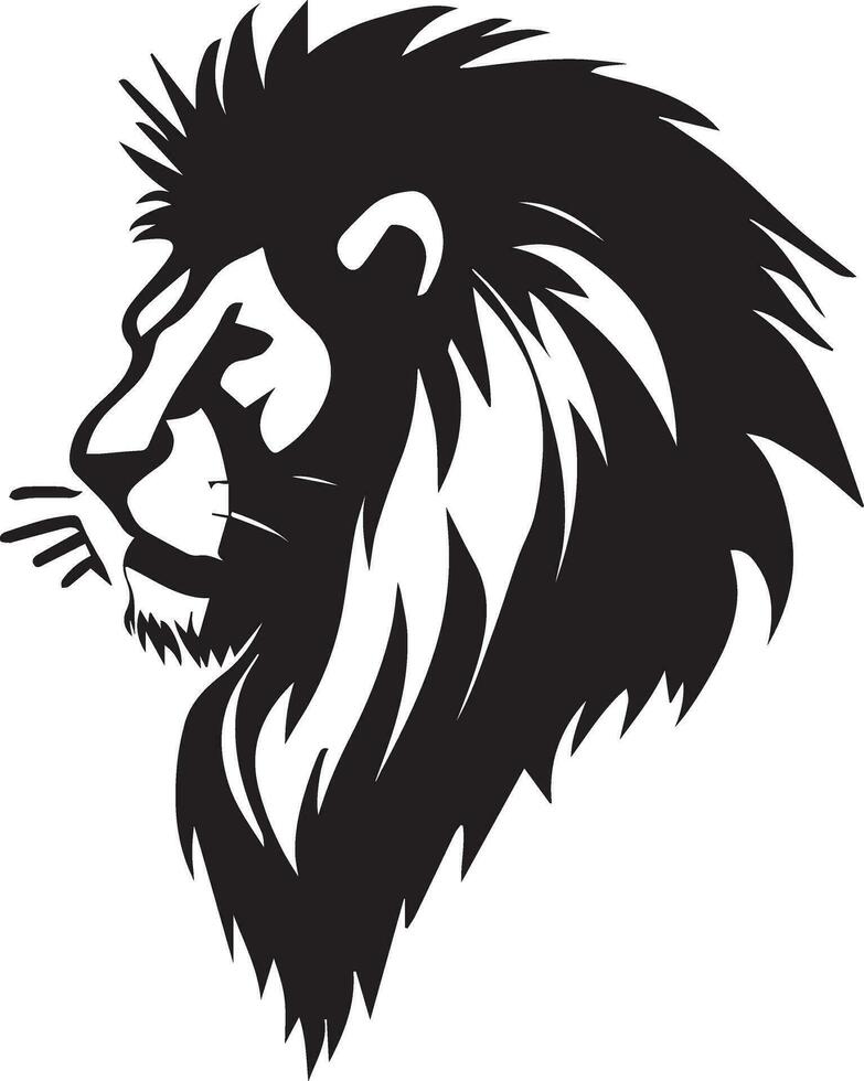 Lion vecteur silhouette illustration noir Couleur