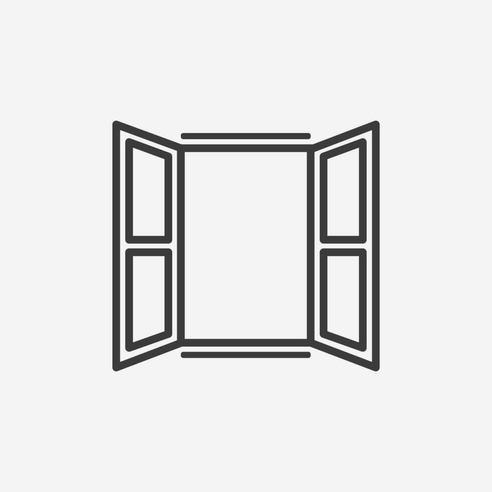 fenêtre ligne plat icône vecteur. prime qualité symbole. maison, maison symbole vecteur