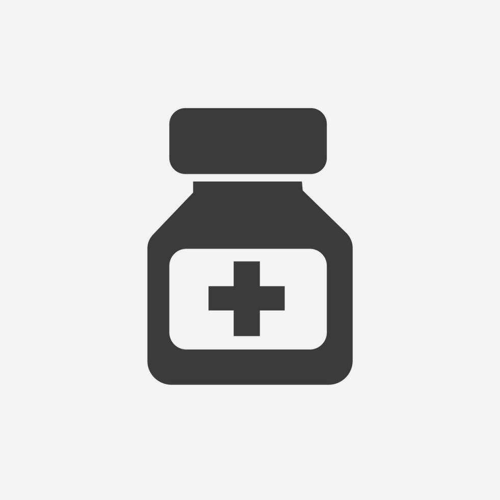 médical pilules icône vecteur. médecine, pilule, médicament, capsule, pharmacie, médicament, santé, traitement, ordonnance symbole signe vecteur