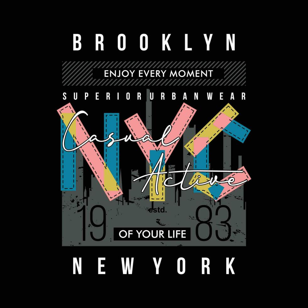 Brooklyn Nouveau york abstrait, typographie conception vecteur, graphique illustration, pour t chemise vecteur