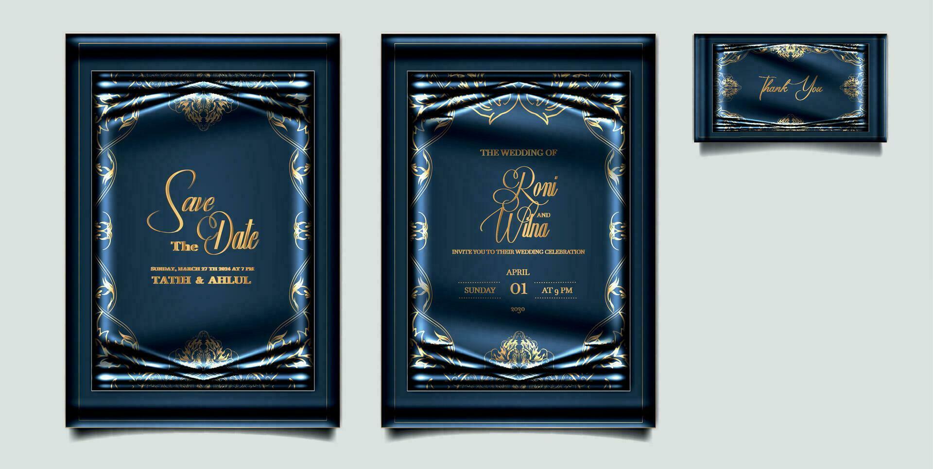 invitation mariage luxe vecteur