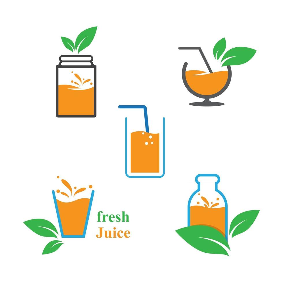 illustration d'images de logo de jus de fruits frais vecteur