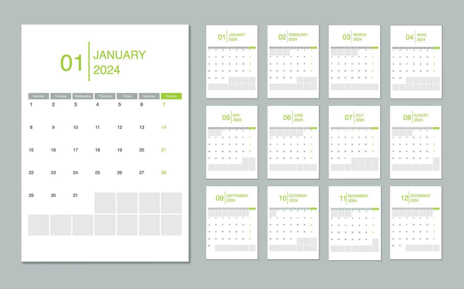 calendrier disposition pour 2024. abstrait illustration. minimaliste  mensuel planifier. disposition pour impression a4, a5 29089921 Art  vectoriel chez Vecteezy