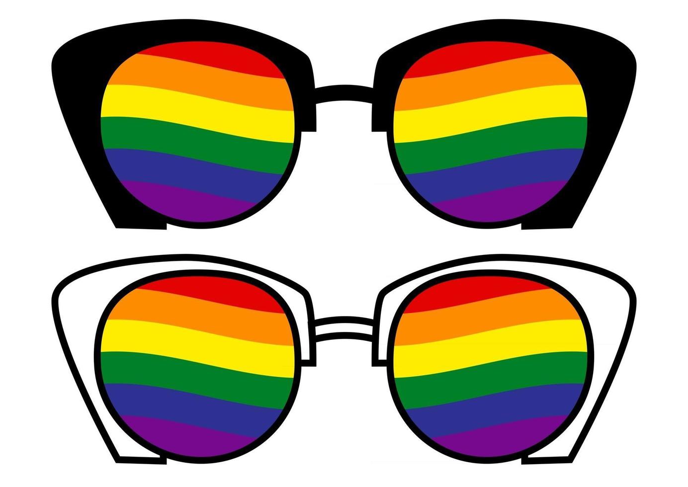 lunettes de soleil avec drapeau transgenre lgbt. fierté gai. communauté LGBT. l'égalité et l'affirmation de soi. autocollant, patch, impression de t-shirt, création de logo. vecteur