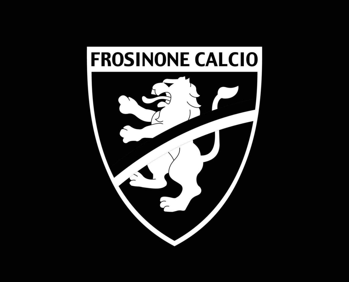 frosinone club logo symbole blanc série une Football calcio Italie abstrait conception vecteur illustration avec noir Contexte
