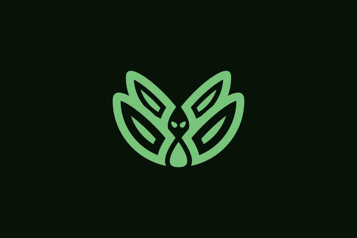 Créatif et professionnel branché extraterrestre mouche logo conception modèle sur noir Contexte vecteur