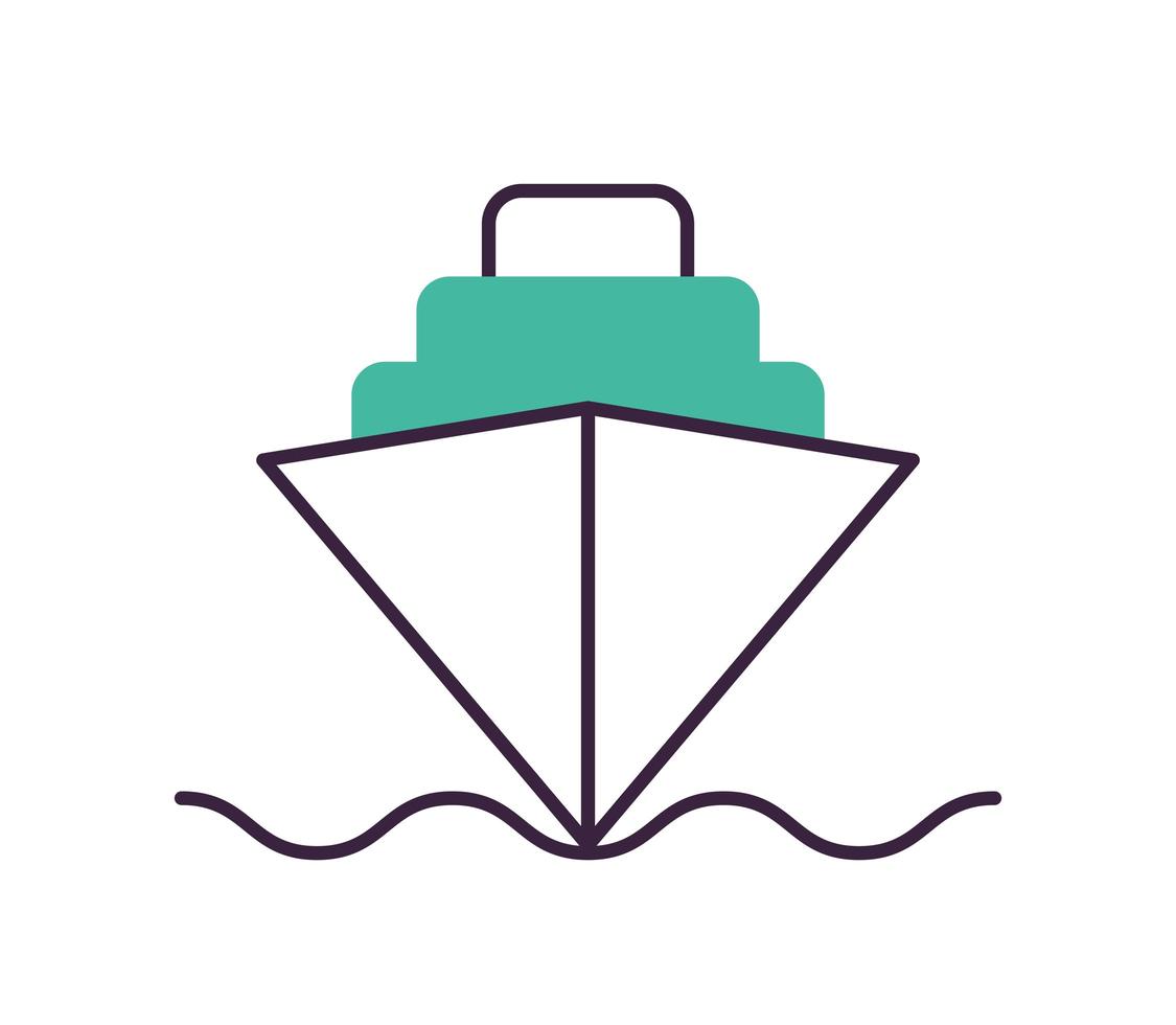 icône de bateau vert vecteur