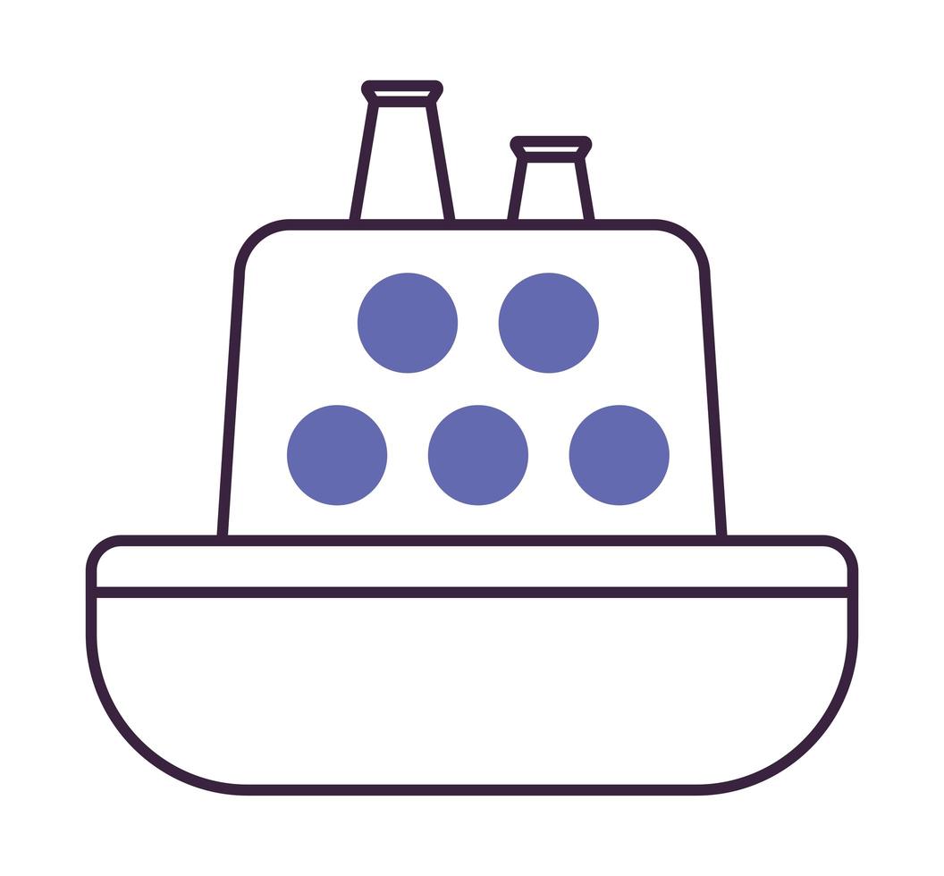 icône de bateau violet vecteur