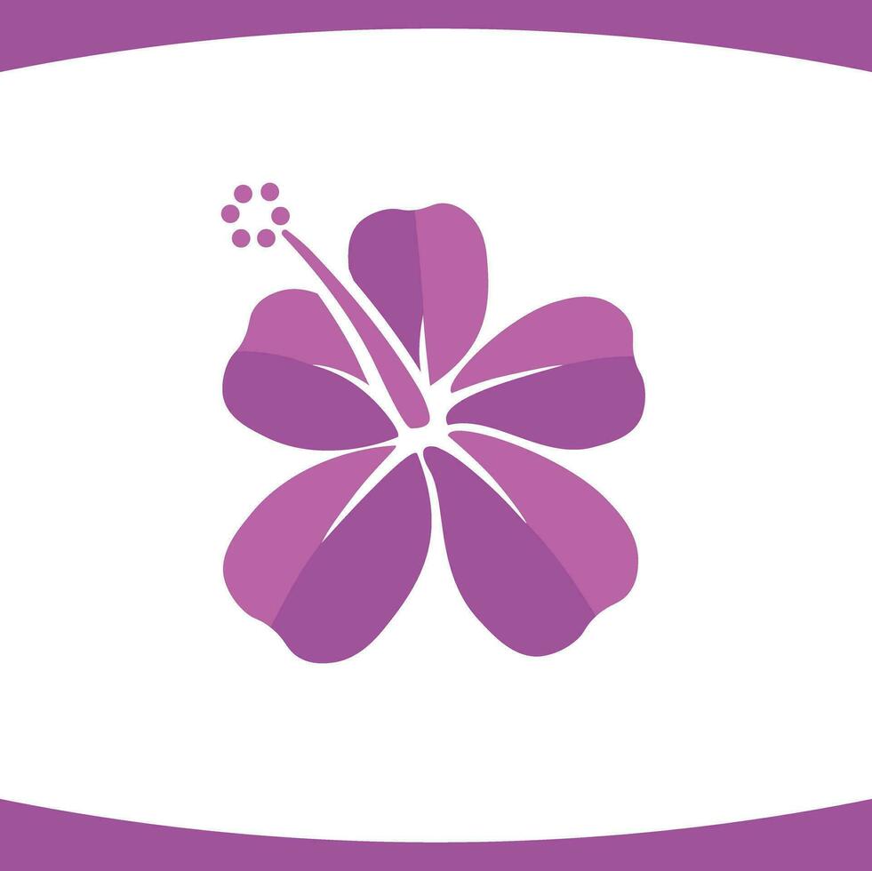 hibiscus violet fleur logo vecteur