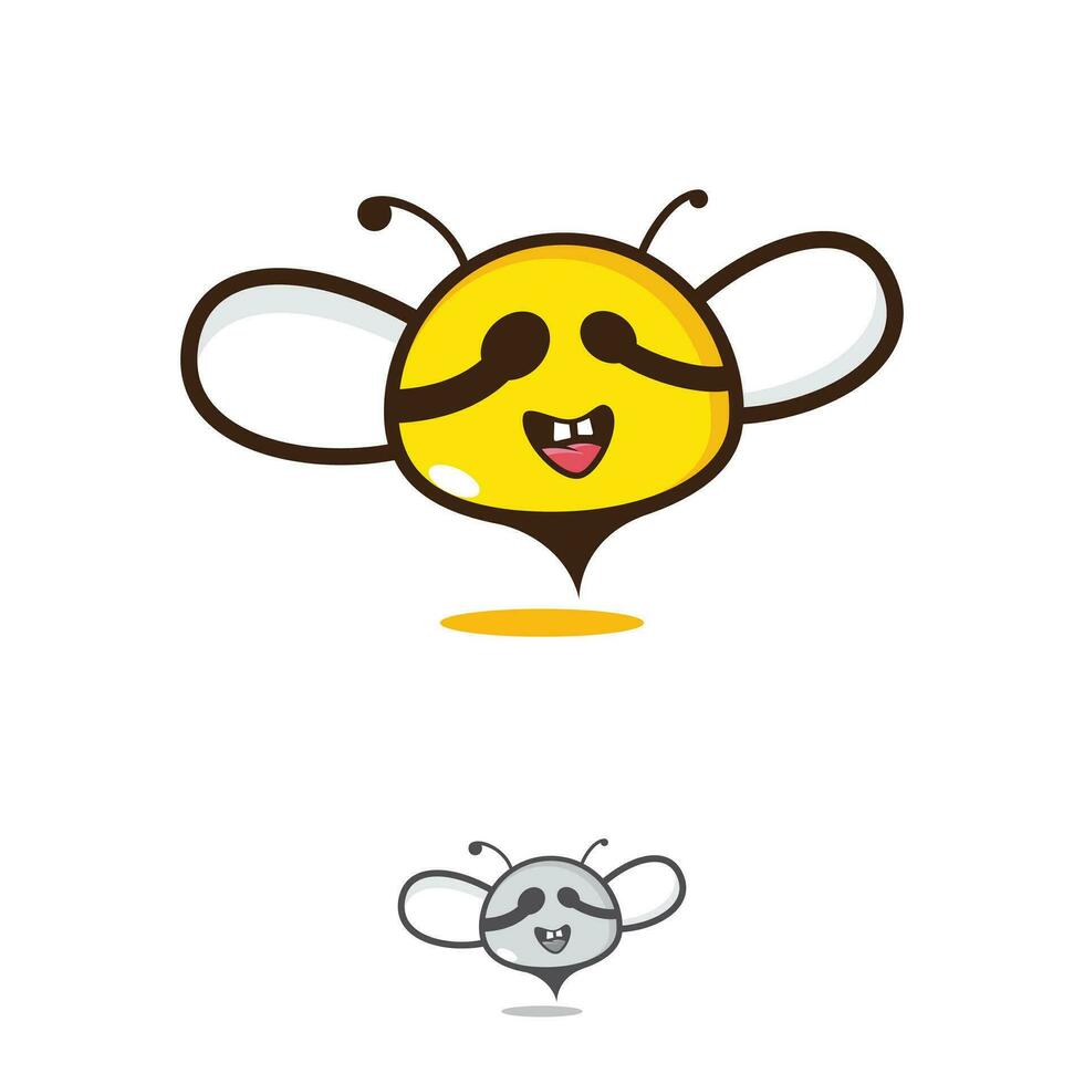 marrant sourire mon chéri abeille animaux logo vecteur