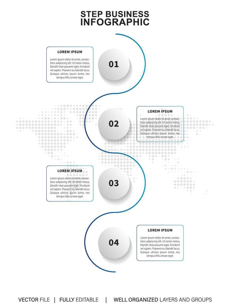 étapes de visualisation des données d'entreprise processus de chronologie conception de modèle infographique avec des icônes vecteur