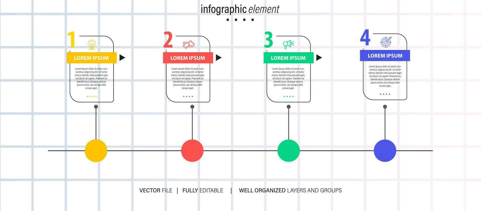 chronologie infographie avec infographie. moderne présentation modèle avec 6 spets pour affaires processus. site Internet modèle sur blanc Contexte pour concept moderne conception. horizontal mise en page. vecteur