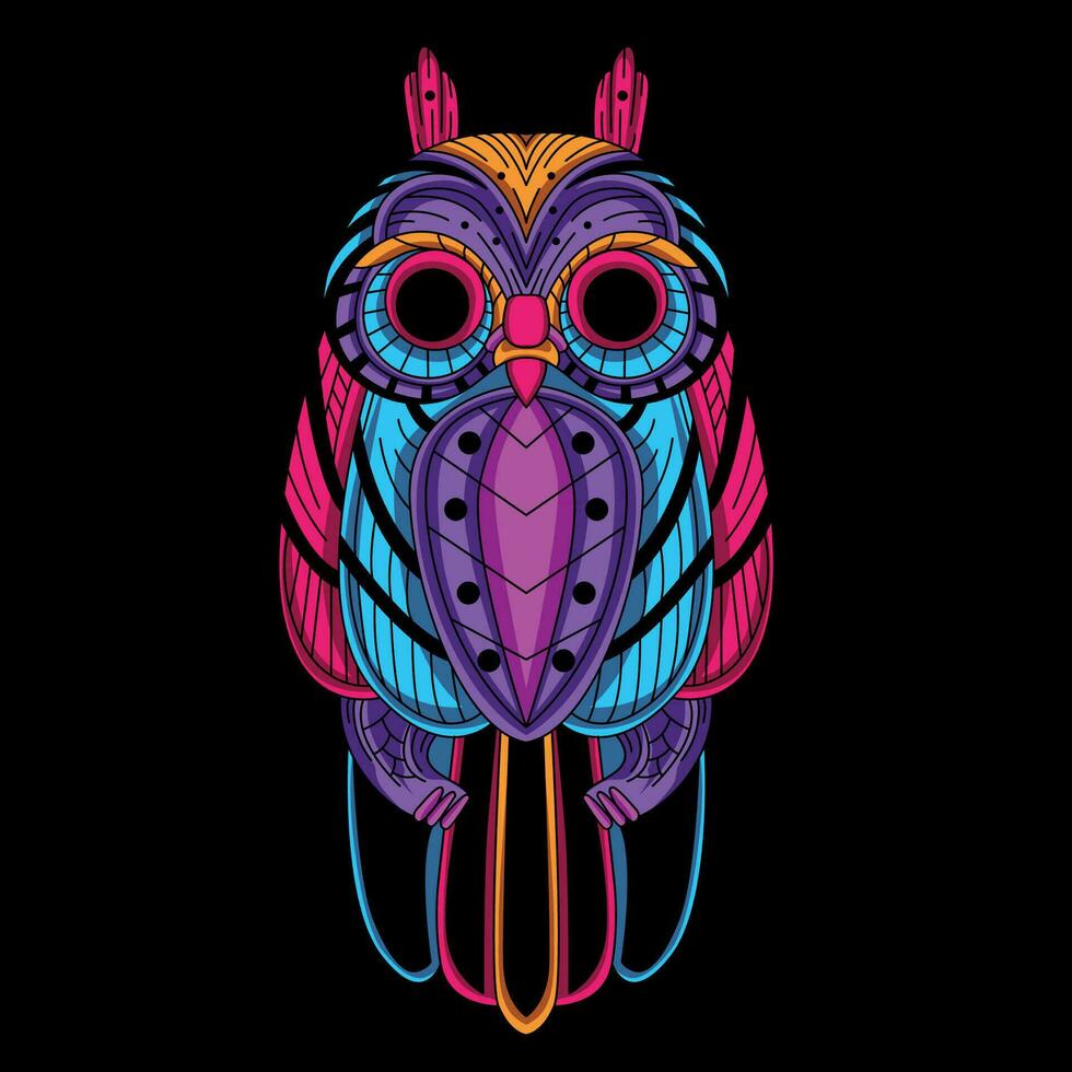 hibou modèle ouvrages d'art illustration vecteur