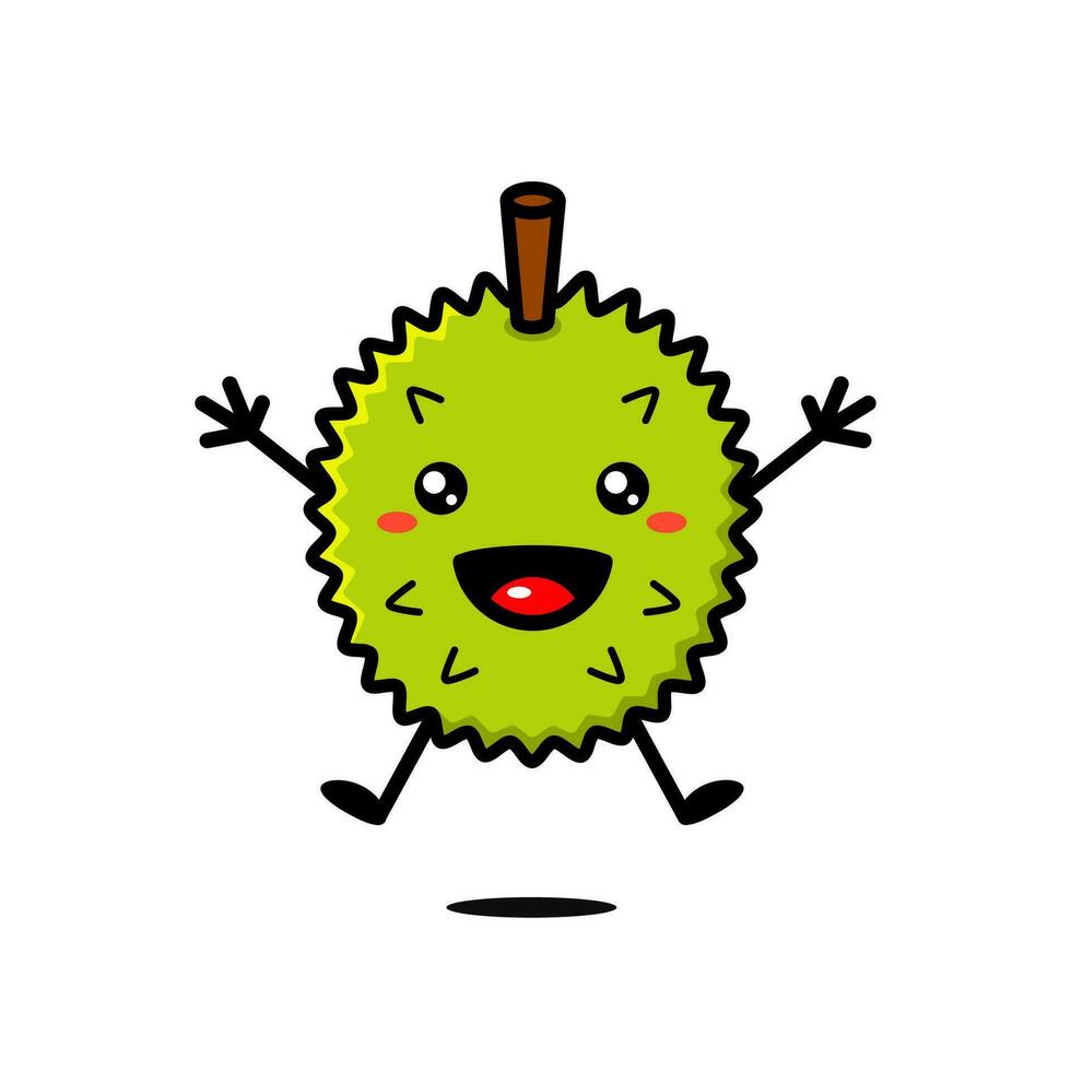 mignonne durian fruit dessin animé personnage vecteur