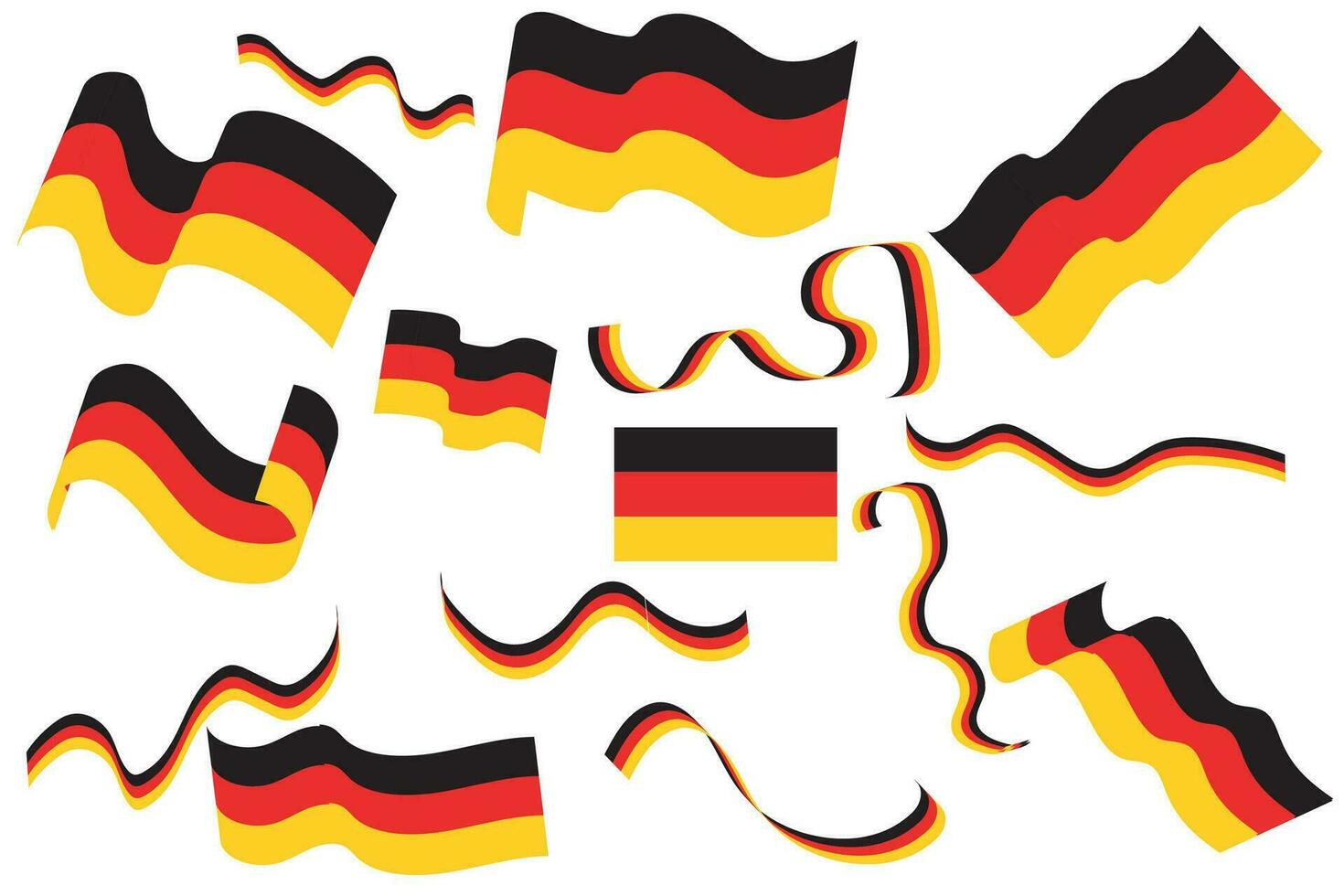 vecteur collection drapeau et ruban Allemagne