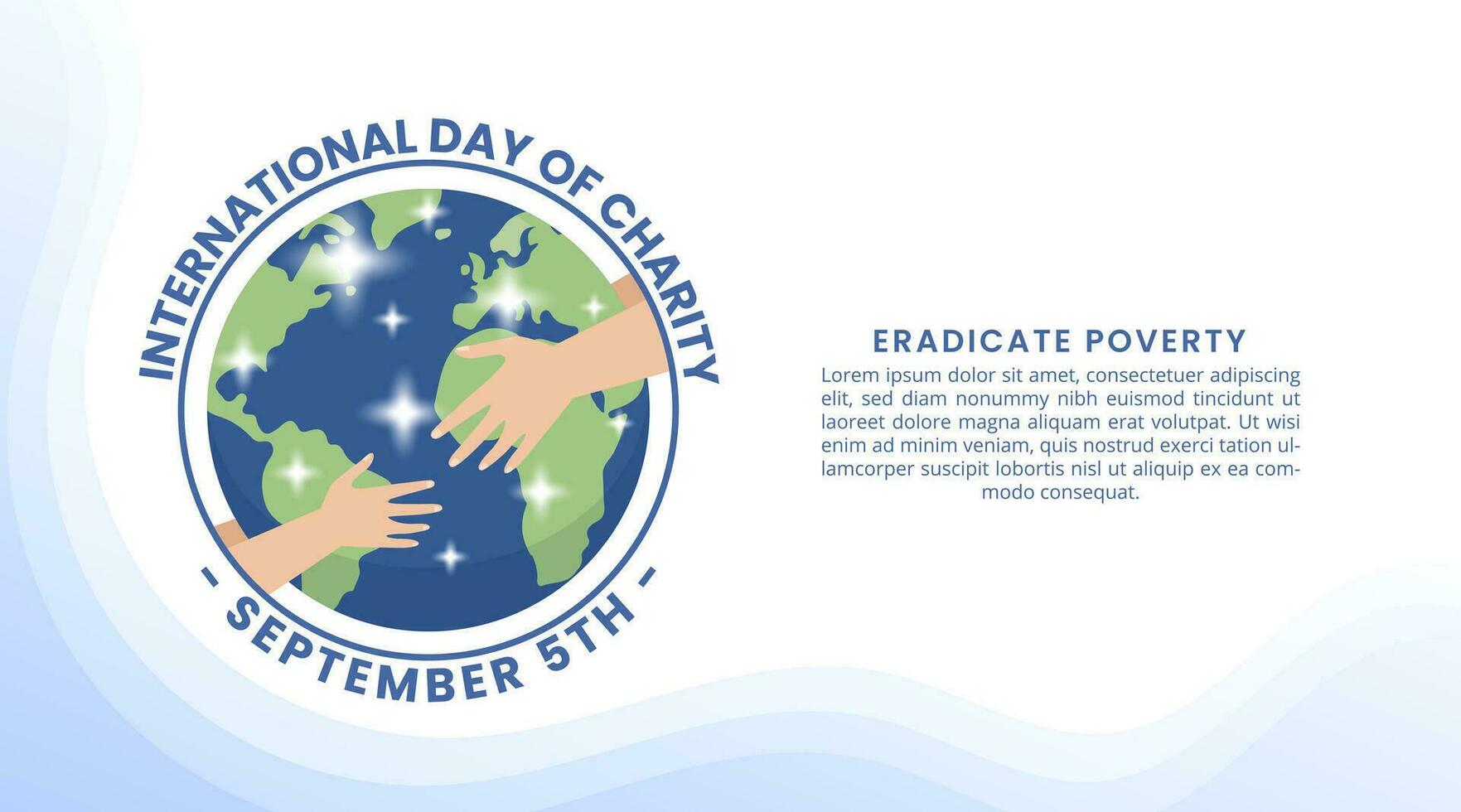 international charité journée Contexte avec une main est donnant charité illustration vecteur