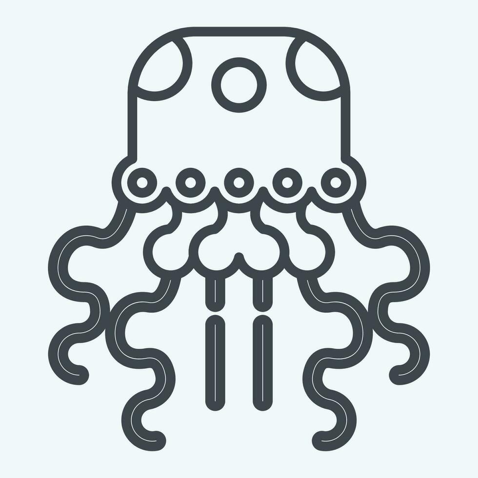 icône méduse. en relation à Alaska symbole. ligne style. Facile conception modifiable. Facile illustration vecteur