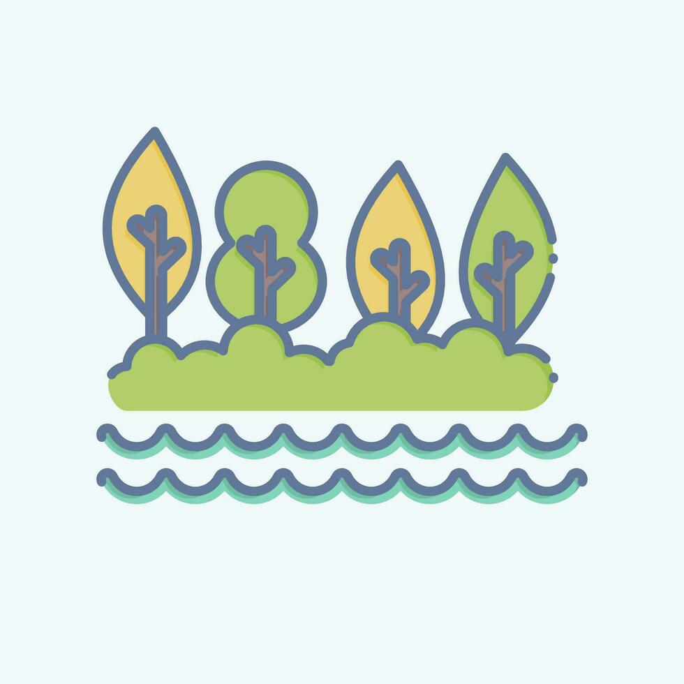 icône lac. en relation à Alaska symbole. griffonnage style. Facile conception modifiable. Facile illustration vecteur