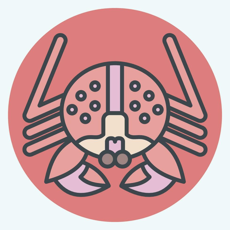 icône alaskan Roi crabe. en relation à Alaska symbole. Couleur camarade style. Facile conception modifiable. Facile illustration vecteur