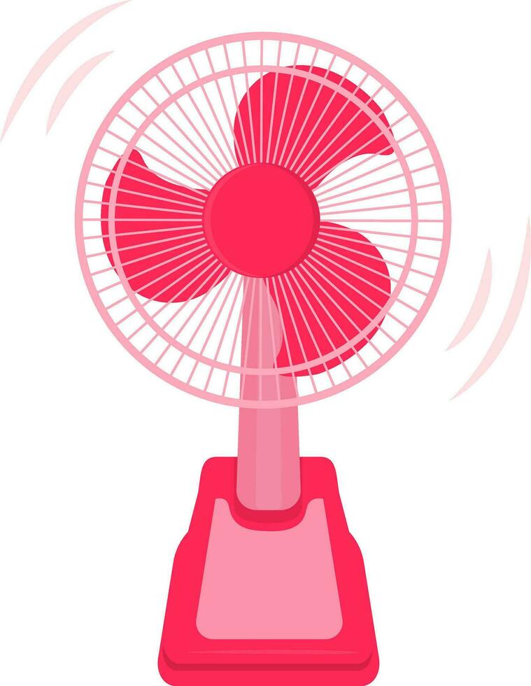 rose électrique ventilateur vecteur illustration dans dessin animé style.