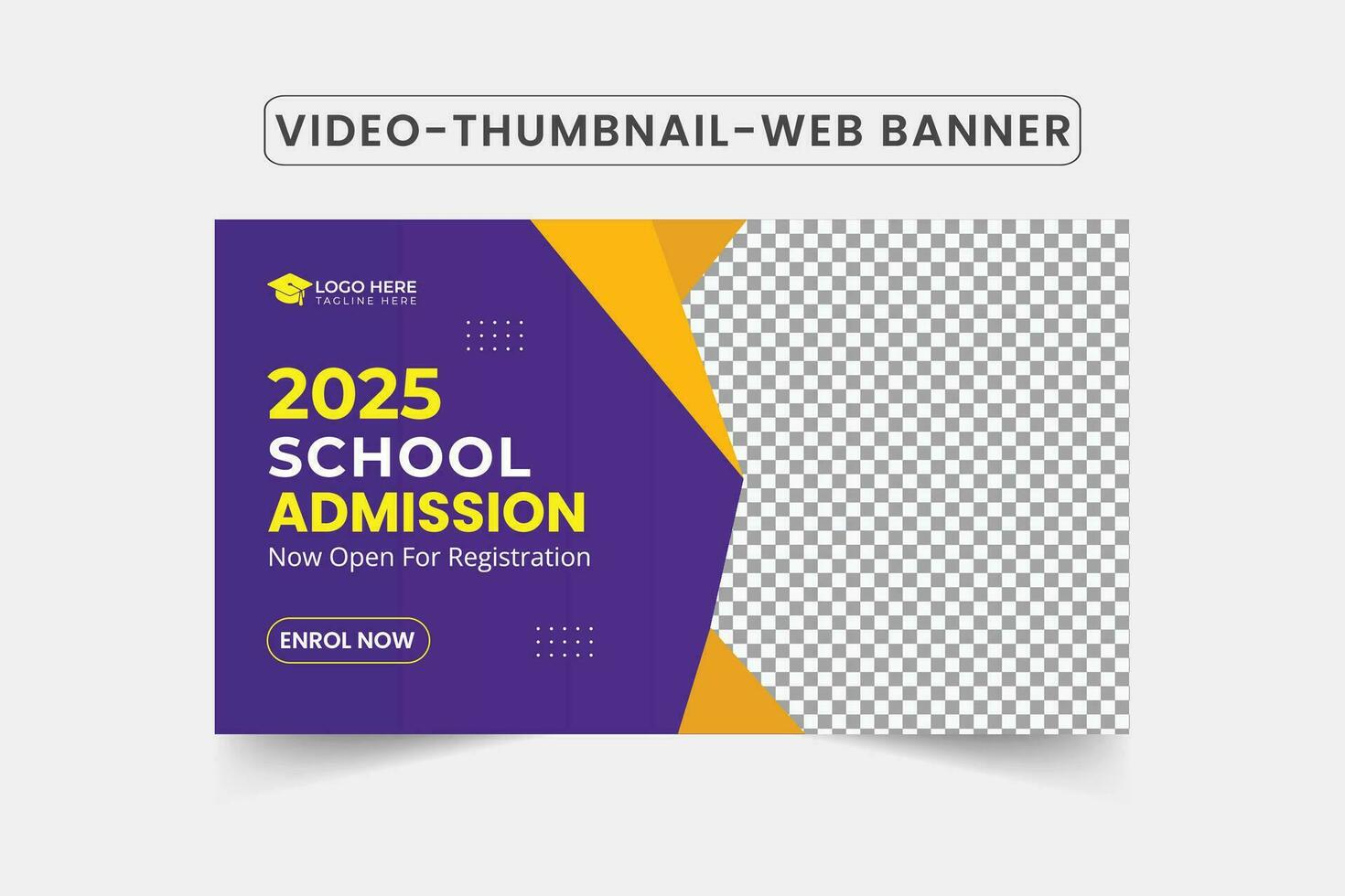 des gamins école admission la vignette .personnalisable vidéo la vignette et la toile bannière modèle. admission modifiable vidéo la vignette conception pour social médias ou tout vidéos. vecteur