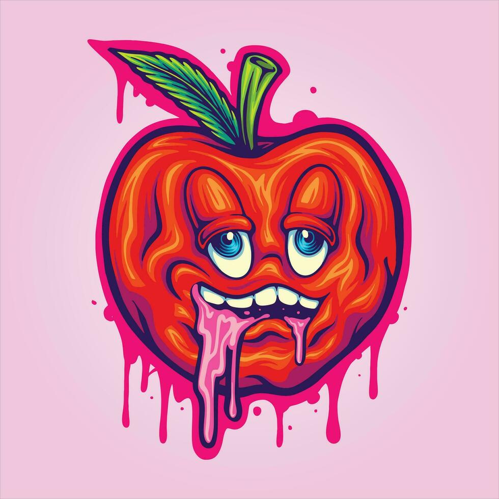 joyeux jutosité marrant Cerise fruit s'égoutte vecteur des illustrations pour votre travail logo, marchandise T-shirt, autocollants et étiquette conceptions, affiche, salutation cartes La publicité affaires entreprise