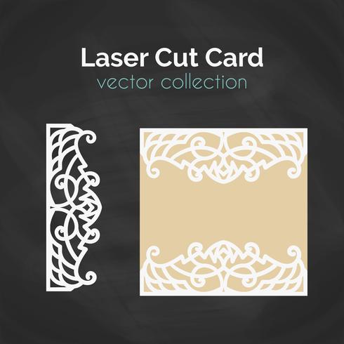 Carte découpée au laser. Modèle pour la coupe. Illustration de découpe. vecteur