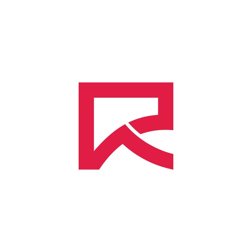 lettre r La Flèche ligne géométrique rouge logo vecteur