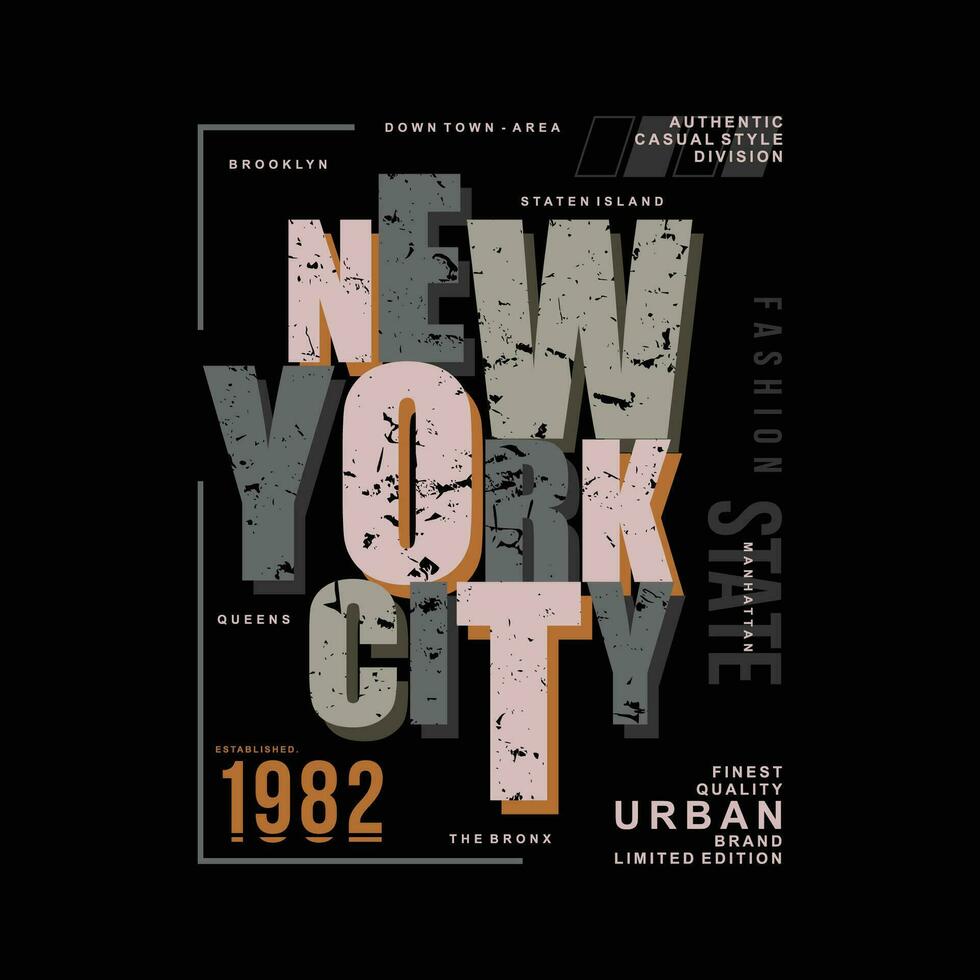 Nouveau york ville texte Cadre typographie vecteur, abstrait graphique, illustration, pour impression t chemise vecteur